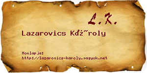 Lazarovics Károly névjegykártya